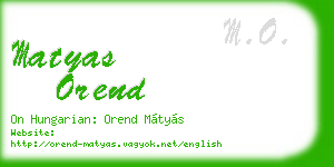 matyas orend business card